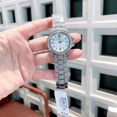 Micheal Kors Mini Everest |Nữ Giới |Mặt Tròn Trắng |Dây Kim Loại Đính Đá |Máy Pin (Quartz) |Size 33mm