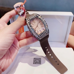 Davena Mặt Chữ Nhật |Nữ Giới |Rose Gold |Dây Silicone Nâu |Máy Pin (Quartz) |Size 30x38mm