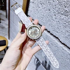 Michael Kors Jessa |Unisex |Vàng Gold |Dây Silicone Trắng Bọc Da |Máy Pin (Quartz) |Size 40mm