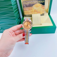 Rolex Niềng Khía |Nam Giới |Mặt Vàng |Dây Kim Loại Demi |Máy Pin (Máy Quartz) |Size 41mm