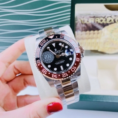 Rolex GMT Master II |Nam Giới |Niềng Đỏ |Dây Kim Loại Demi Vàng |Máy Cơ (Automatic) |Size 40mm