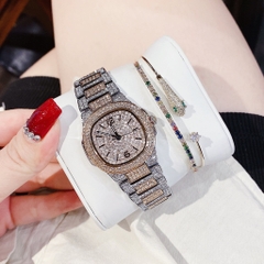 Davena Mặt Vuông |Nữ Giới |Full Đá |Dây Kim Loại Demi Rose |Máy Pin (Quartz) |Size 32mm