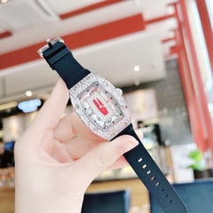 Davena Richard Mille |Nữ Giới |Silver |Dây Silicone Đen |Máy Pin (Quartz) |Size 30x38mm