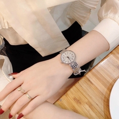 Davena Mặt Full Đá |Nữ Giới |Dây Kim Loại Trắng Silver |Máy Pin (Quartz) |Size 32mm