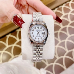 Rolex Niềng Khía |Cặp Đôi |Mặt Trắng |Dây Kim Loại Silver |Máy Pin (Máy Quartz) |Size 41x31mm