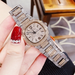 Davena Mặt Vuông |Nữ Giới |Full Đá |Dây Kim Loại Demi Rose |Máy Pin (Quartz) |Size 32mm