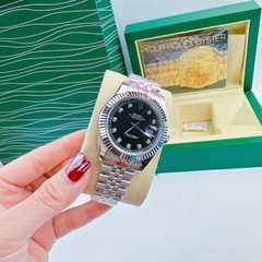 Rolex Niềng Khía |Nam Giới |Mặt Đen |Dây Kim Loại Silver |Máy Pin (Máy Quartz) |Size 41mm