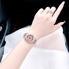 Davena Full Đá Swarovski |Nữ Giới |Dây Kim Loại Rose Gold |Máy Pin (Quartz) |Size 33mm