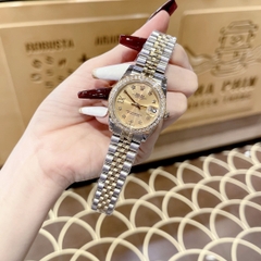 Rolex Đính Đá Ngôi Sao |Nữ Giới |Dây Kim Loại Demi Vàng Gold |Máy Pin (Máy Quartz) |Size 31mm
