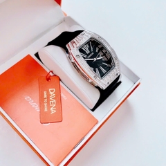 Davena Mặt Chữ Nhật |Nữ Giới |Silver |Dây Silicone Đen |Máy Pin (Quartz) |Size 30x38mm