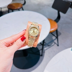 Rolex Đính Đá Ngôi Sao |Nữ Giới |Dây Kim Loại Vàng Gold |Máy Pin (Máy Quartz) |Size 31mm