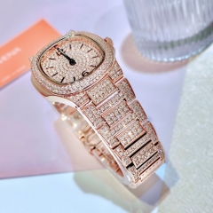 Davena Mặt Vuông |Nữ Giới |Full Đá |Dây Kim Loại Rose Gold |Máy Pin (Quartz) |Size 32mm