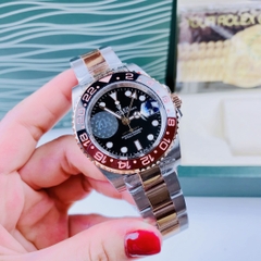 Rolex GMT Master II |Nam Giới |Niềng Đỏ |Dây Kim Loại Demi Vàng |Máy Cơ (Automatic) |Size 40mm
