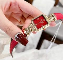 Coach Cass 14504358 |Nữ Giới |Mặt Vuông |Dây Da Đỏ |Máy Pin (Quartz) |Size 22mm