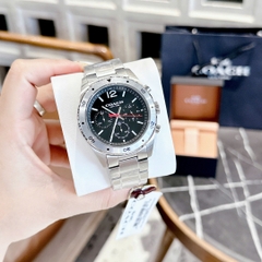 Coach Sullivan Sport |Nam Giới |Mặt Màu Đen |Dây Kim Loại Silver |Máy Pin (Quartz) |Size 44mm