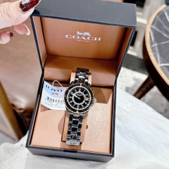Coach Preston |Nữ Giới |Vàng Gold |Dây Đá Ceramic Đen |Máy Pin (Quartz) |Size 32mm