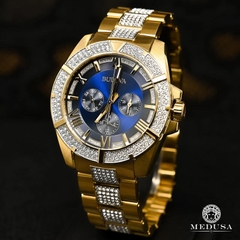 Bulova Octava |Nam Giới |Xanh Dương |Đính Đá |Dây Kim Loại Demi Vàng |Máy Pin (Quartz) |Size 44mm