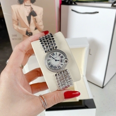 Cartier Ballon Blanc |Nữ Giới |Mặt Trắng |Đính Đá |Dây Kim Loại Silver |Máy Pin (Quartz) |Size 30mm