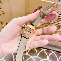 Cartier Ballon Bleu |Nữ Giới |Đính Đá |Vàng Gold |Dây Da Đen |Máy Pin (Quartz) |Size 35mm
