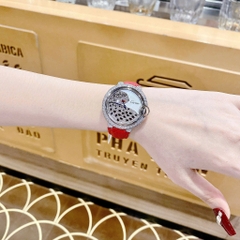Cartier Ballon Bleu Panther |Nữ Giới |Đính Đá |Dây Da Đỏ |Máy Pin (Quartz) |Size 36mm