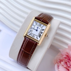 Cartier Tank Solo |Nữ Giới |Mặt Chữ Nhật |Rose Gold |Dây Da Nâu |Máy Pin (Quartz) |Size 31x24mm