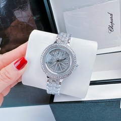 Chopard Geneve |Nữ Giới |Mặt Xoay |Đính Đá |Dây Kim Loại Silver |Máy Pin (Quartz) |Size 38mm