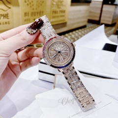 Chopard Geneve 845 |Nữ Giới |Đính Đá Màu |Dây Kim Loại Rose Gold |Máy Pin (Quartz) |Size 38mm