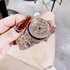 Chopard Geneve 845 |Nữ Giới |Đính Đá Màu |Dây Kim Loại Rose Gold |Máy Pin (Quartz) |Size 38mm