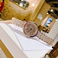 Chopard Geneve 845 |Nữ Giới |Đính Đá Màu |Dây Kim Loại Rose Gold |Máy Pin (Quartz) |Size 38mm