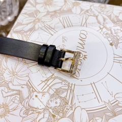 Chopard Heure |Nữ Giới |Đính Đá Vàng Gold |Dây Da Lụa Đen |Máy Pin (Quartz) |Size 32mm