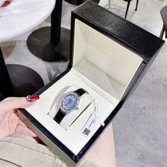 Chopard Mặt Bông Hoa Xanh |Nữ Giới |Đính Đá |Dây Da Đen |Máy Pin (Quartz) |Size 32mm