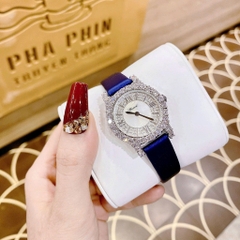 Chopard L'Heure Du Diamant |Nữ Giới |Mặt Tròn |Đính Đá |Dây Da Xanh |Máy Pin (Quartz) |Size 32mm