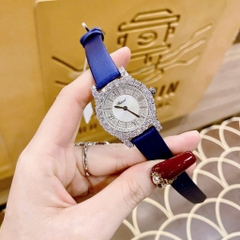 Chopard L'Heure Du Diamant |Nữ Giới |Mặt Tròn |Đính Đá |Dây Da Xanh |Máy Pin (Quartz) |Size 32mm