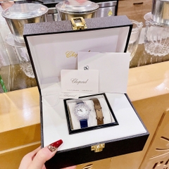 Chopard L'Heure Du Diamant |Nữ Giới |Mặt Tròn |Đính Đá |Dây Da Xanh |Máy Pin (Quartz) |Size 32mm