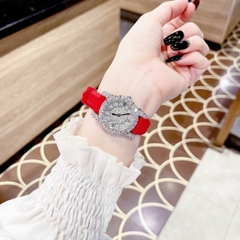 Chopard L'Heure Du Diamant |Nữ Giới |Full Đá |Dây Silicone Đỏ |Máy Pin (Quartz) |Size 32mm