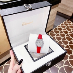 Chopard L'Heure Du Diamant |Nữ Giới |Full Đá |Dây Silicone Đỏ |Máy Pin (Quartz) |Size 32mm