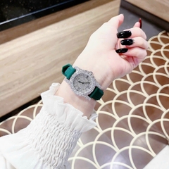 Chopard L'Heure Du Diamant |Nữ Giới |Full Đá |Dây Silicone Xanh Lá |Máy Pin (Quartz) |Size 32mm