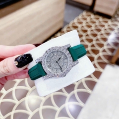 Chopard L'Heure Du Diamant |Nữ Giới |Full Đá |Dây Silicone Xanh Lá |Máy Pin (Quartz) |Size 32mm