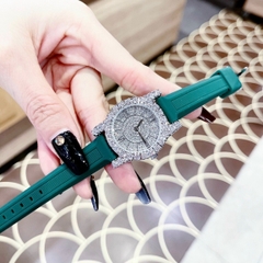 Chopard L'Heure Du Diamant |Nữ Giới |Full Đá |Dây Silicone Xanh Lá |Máy Pin (Quartz) |Size 32mm