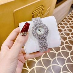 Chopard Bông Hoa |Nữ Giới |Mặt Xà Cừ |Dây Kim Loại Đính Đá |Máy Pin (Quartz) |Size 32mm