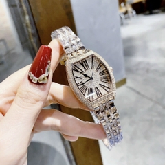 Chopard Mặt Oval |Nữ Giới |Đính Đá |Dây Kim Loại Rose Gold |Máy Pin (Quartz) |Size 34mm