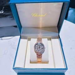 Chopard Mặt Xoay |Nữ Giới |Đính Pha Lê |Dây Kim Loại Rose Gold |Máy Pin (Quartz) |Size 35mm