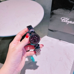 Chopard Mặt Xoay |Nữ Giới |Đính Pha Lê |Dây Kim Loại Tím |Máy Pin (Quartz) |Size 35mm