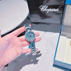 Chopard Mặt Xoay |Nữ Giới |Đính Pha Lê Màu |Dây Kim Loại Silver |Máy Pin (Quartz) |Size 35mm