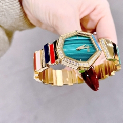 Christian Dior Gem |Nữ Giới |Xanh Lá |Vàng Gold |Vòng Tay Đính Đá Nhiều Màu |Máy Pin (Quartz) |Size 30mm