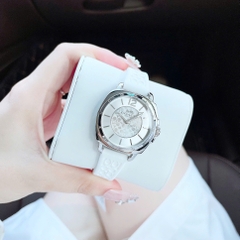 Coach Boyfriend |Nữ Giới |Mặt Tròn Silver |Dây Silicone Trắng |Máy Pin (Quartz) |Size 34mm