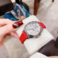 Coach Boyfriend |Nữ Giới |Mặt Trắng Silver |Dây Cao Su Đỏ |Máy Pin (Quartz) |Size 34mm