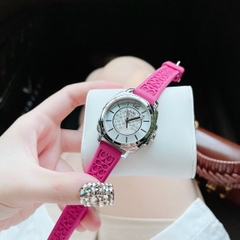 Coach Boyfriend |Nữ Giới |Trắng Silver |Dây Silicone Hồng |Máy Pin (Quartz) |Size 34mm