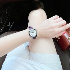 Coach Boyfriend |Nữ Giới |Mặt Trắng Silver |Dây Silicone Tím |Máy Pin (Quartz) |Size 34mm