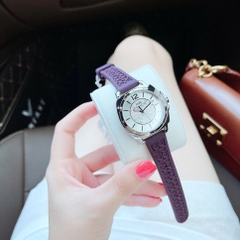 Coach Boyfriend |Nữ Giới |Mặt Trắng Silver |Dây Silicone Tím |Máy Pin (Quartz) |Size 34mm